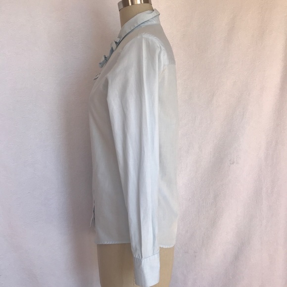 Sonia Rykiel pale blue 3 bow cotton blouse. Size 4 - Picture 4 of 9